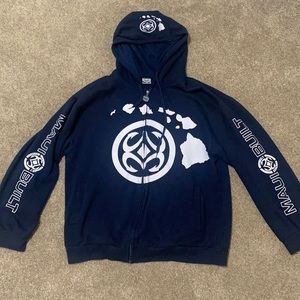 Mauibuilt Navy Blue Zip Up Hoodie (Rare)